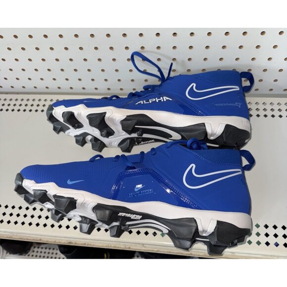 Nike Alpha Menace 3 Shark Mens Football Cleats Size 14 Royal Blue White - Picture 6 of 8
